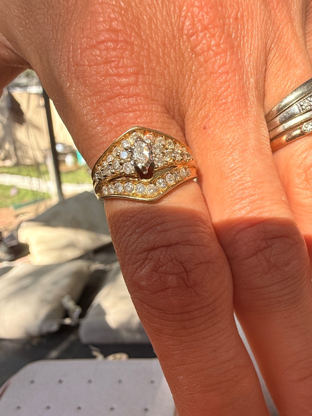 Rare VINTAGE 14K Gold Natural Diamond 1.15 ctw (approx) Sz8 - Picture 4 of 17